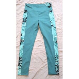 NWT LuLaRoe Rise Brave Fitness Leggings Women's Size M Teal Floral High Waist